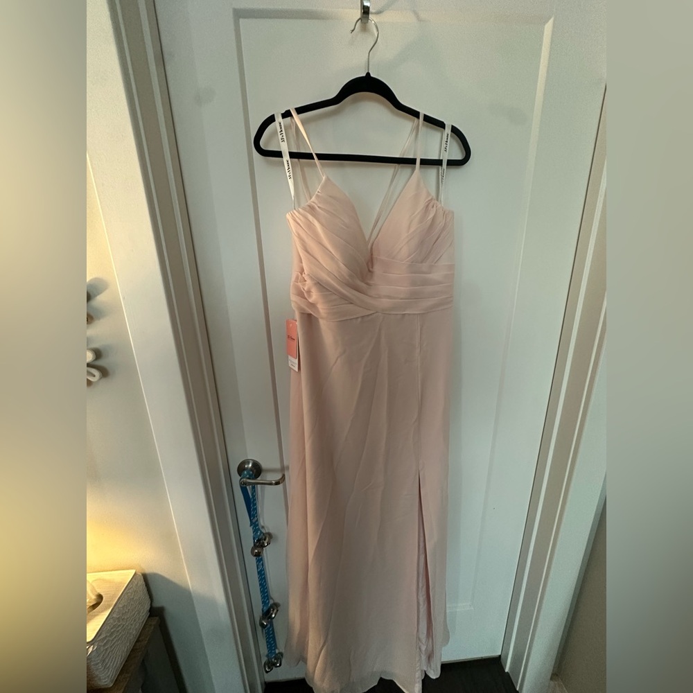 NWT JJ’s House Elegant Baby Pink Spaghetti Strap Dress